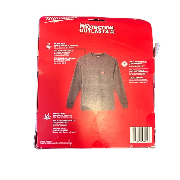 COPY - Milwaukee Tool Heavy Duty Long Sleeve T-Shirt - Gray | Men’s XL - Picture 2 of 7